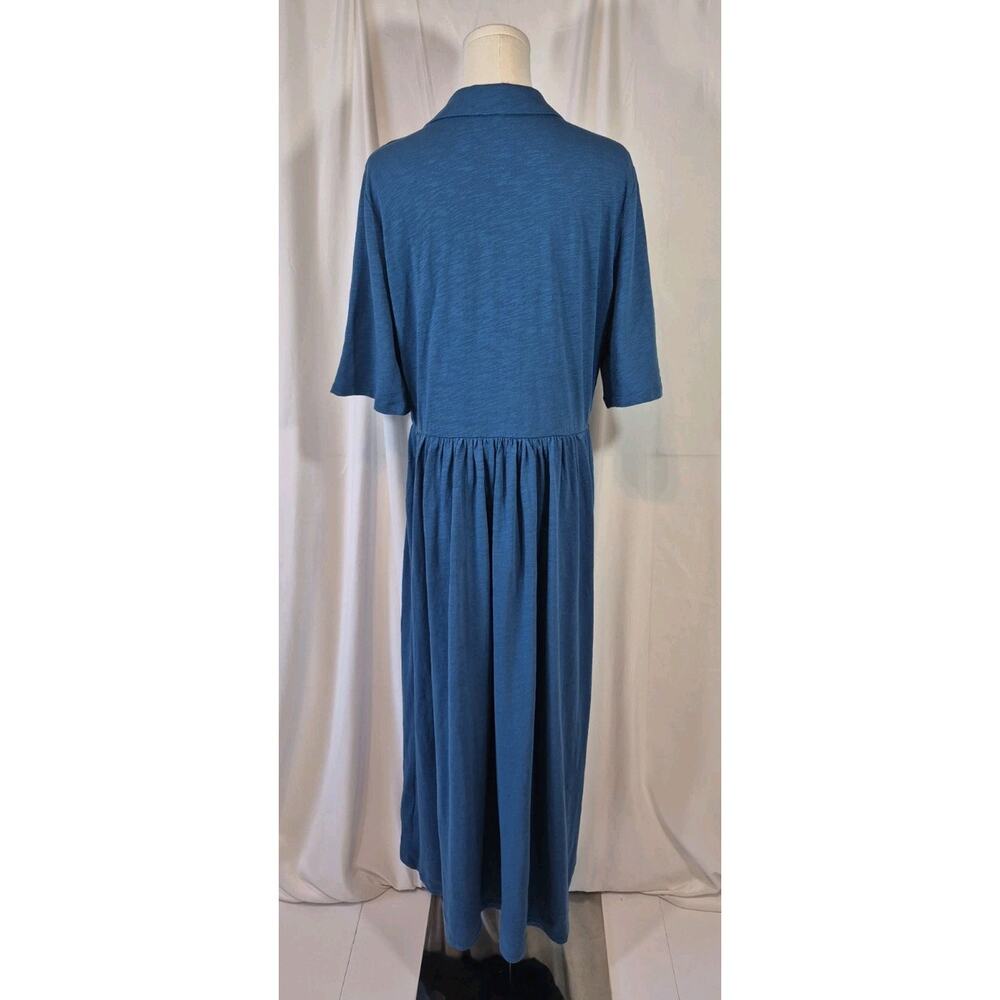 Boden Aria Collared Blue Cotton Midi Dress US 12 - Picture 8 of 11